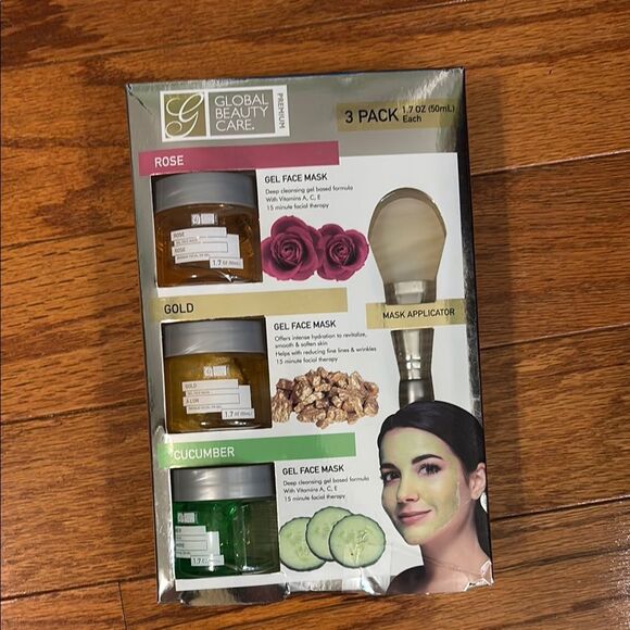 Gel Face Mask - Rose, Gold, Cucumber - Picture 1 of 7